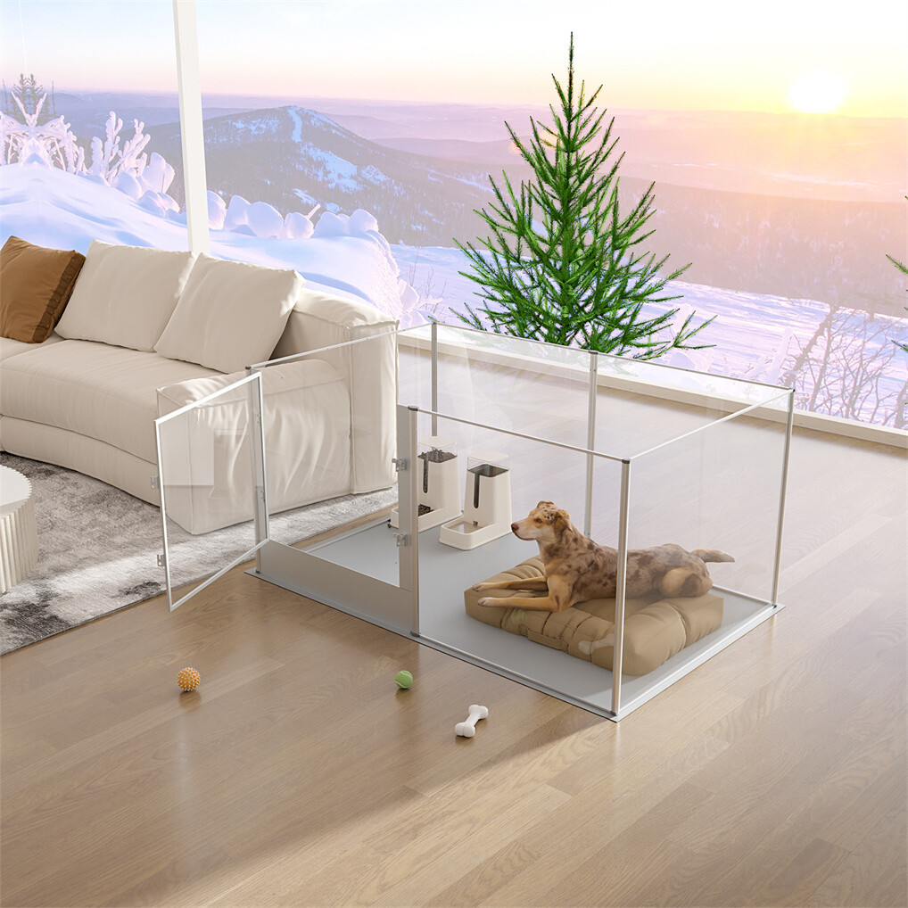 S-XXL Large Clear Acrylic Dog Playpen Pet Animal Bunny Ferret Dog