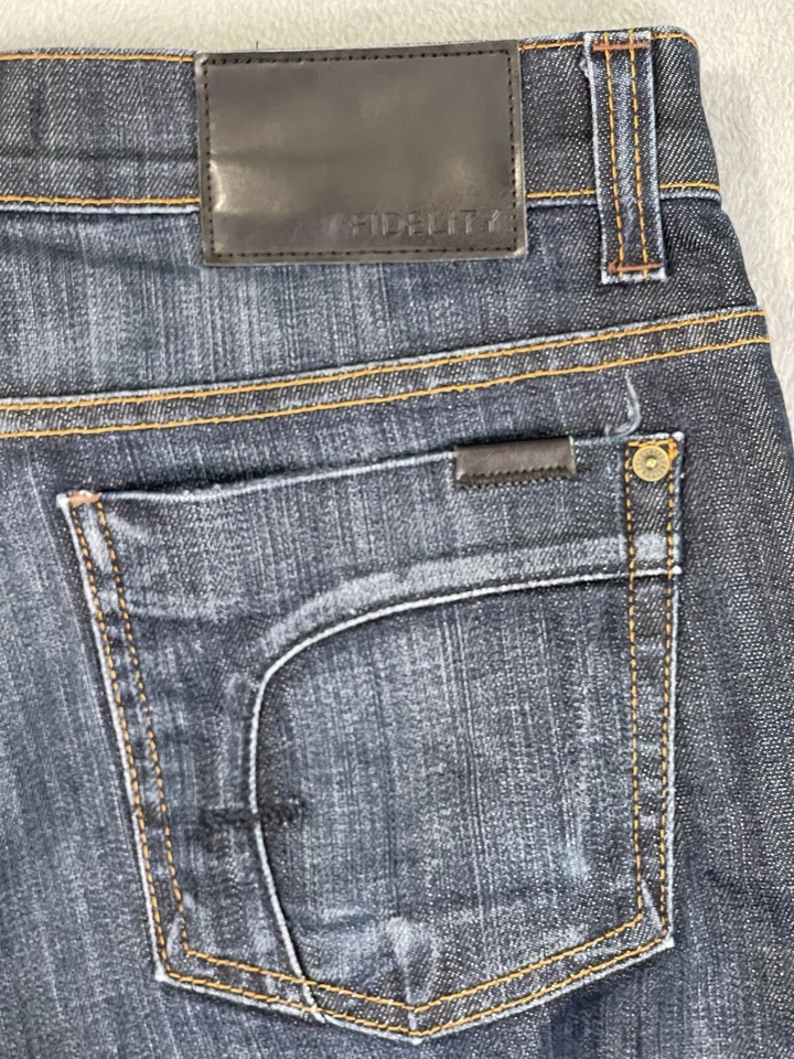 Fidelity Jeans Mens 34 Impala Straight Leg Blue Altmont Dark Vintage Made In USA - Image 3 of 4