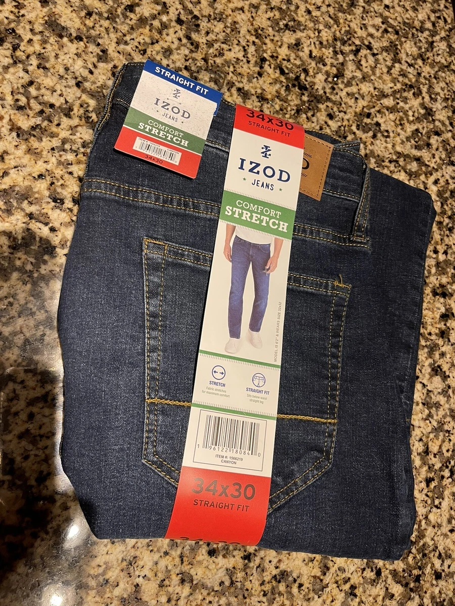 IZOD Pants MEN IZOD COMFORT STRETCH STRAIGHT LEG JEAN! SLIM FIT AT THIGH &  LEG!