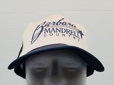 Barbara Mandrell Country Blue White Mesh SnapBack Trucker Hat Broken Bill
