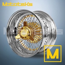 14x6 Luxor Wire Wheels 72 Straight Rev Rim 24k Triple Gold Single 1 Piece Set 14x6 Luxor Wire Wheels 72 Straight Rev Rim 24k Triple Gold Single 1 Piece Set