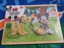DISNEY MICKEY MOUSE AND FRIENDS SET WOOD PUZZLES PLUTO NEW