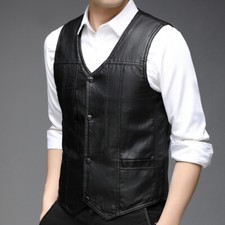 Men Fashion V-Neck Single Breasted Waistcoat Business Pocket Cardigan Vest