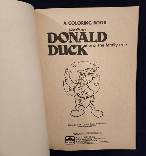 Vintage 1983 Coloring Book Walt Disney DONALD DUCK UNUSED - Picture 2 of 3