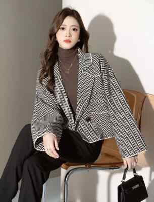 Damen Mantel Longjacke Blazer Übermantel weich beige schwarz 24866