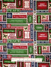 Christmas Noel Peace Joy Merry Felice Navidad Cotton Fabric RJR Elegance By Yard