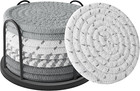 Coasters Set Of 8 For Drinks Beer Coffee Cotton Woven 4 Colors Absorbent New