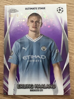2023/24 Topps UEFA Club Competition Erling Haaland Ultimate Stage Purple #d/75