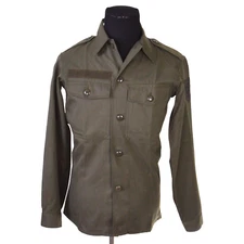 Austrian Army Combat Shirt 88-92 III/IV Small Tall Drab Olive Green Insignia