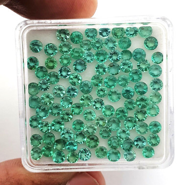 Natural Good Quality Emerald Round Cut Loose Gemstone Lot 20 Pcs 3 MM