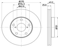 Hella Pagid 2X Bremsscheibe Vorne Ø275 Mm InnenbelüFtet FüR Toyota RAV 4 II