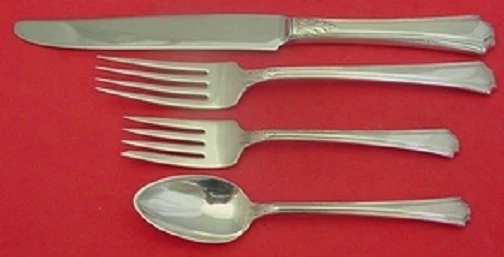 Georgian Colonial By Wallace Sterling Silver Dinner Size Place Setting(s) 4pc - Image 2 of 4