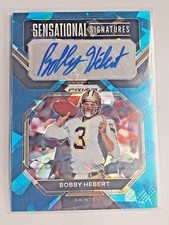 Bobby Hebert 2022 Prizm Sensational Signatures Blue Cracked Ice 1/99 #SS-BH Auto