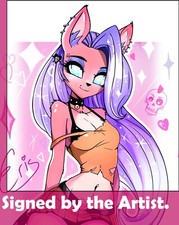 Cosmic Cat Eris, 11x17, Furry Catgirl Anime impresión artística firmada por el artista.