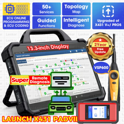 LAUNCH X431 PAD VII PAD 7 + VSP-600 OBD2 Diagnosegerät ECU Programmier Coding DE