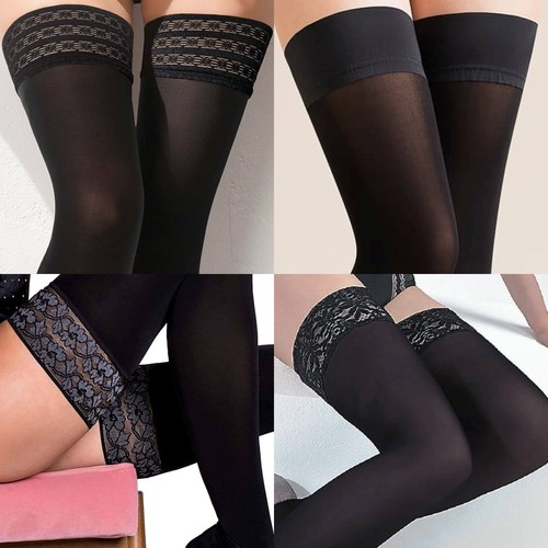 Deep Lace Top Sexy Microfibre Stay Ups 