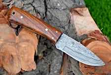 Custom Made Damascus Skinning Hunting Knife Hand Forged Damascus Steel Wood 2900