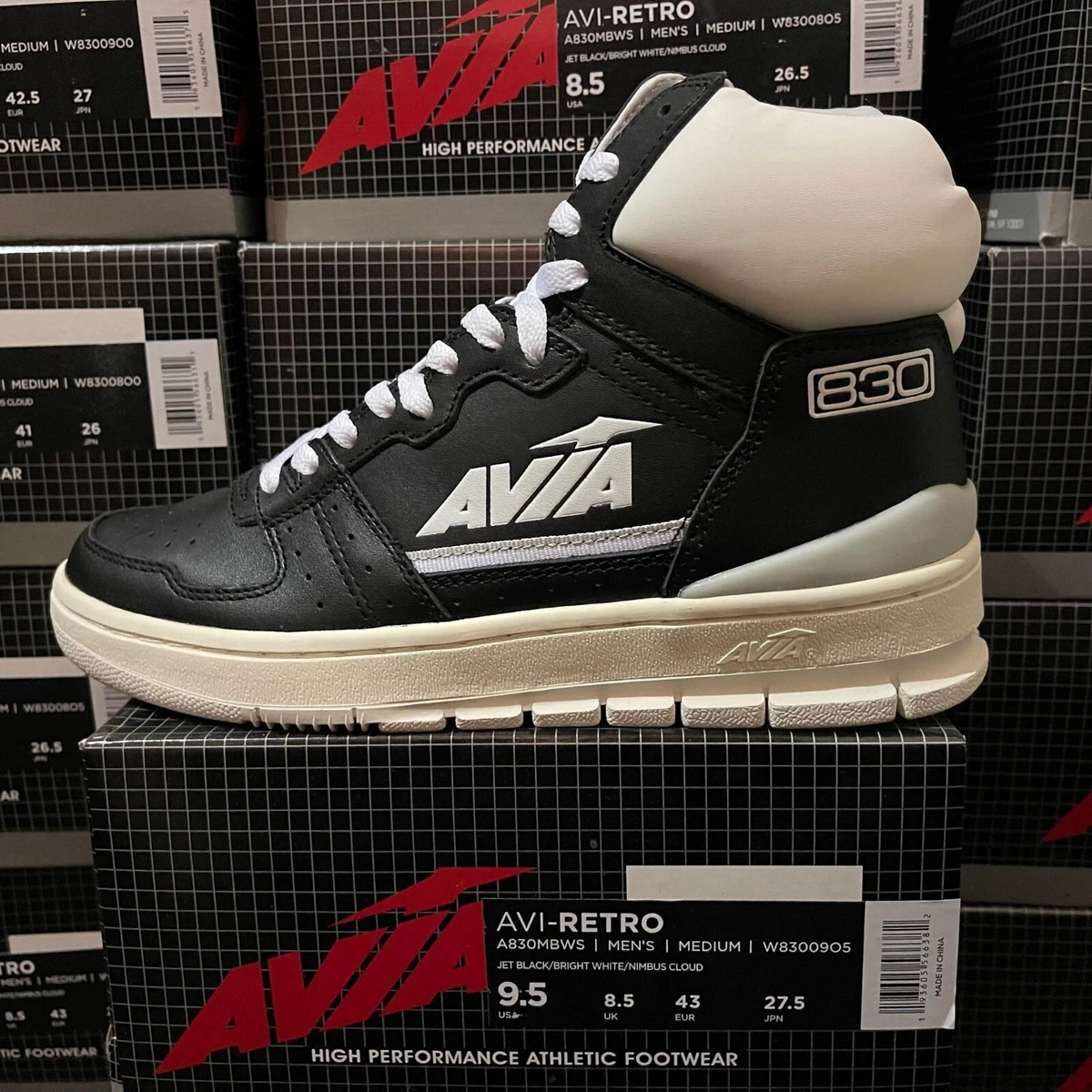 AVIA AVI-RETRO A830MBWS JET BLACK/BRIGHT WHITE MEN SHOES |