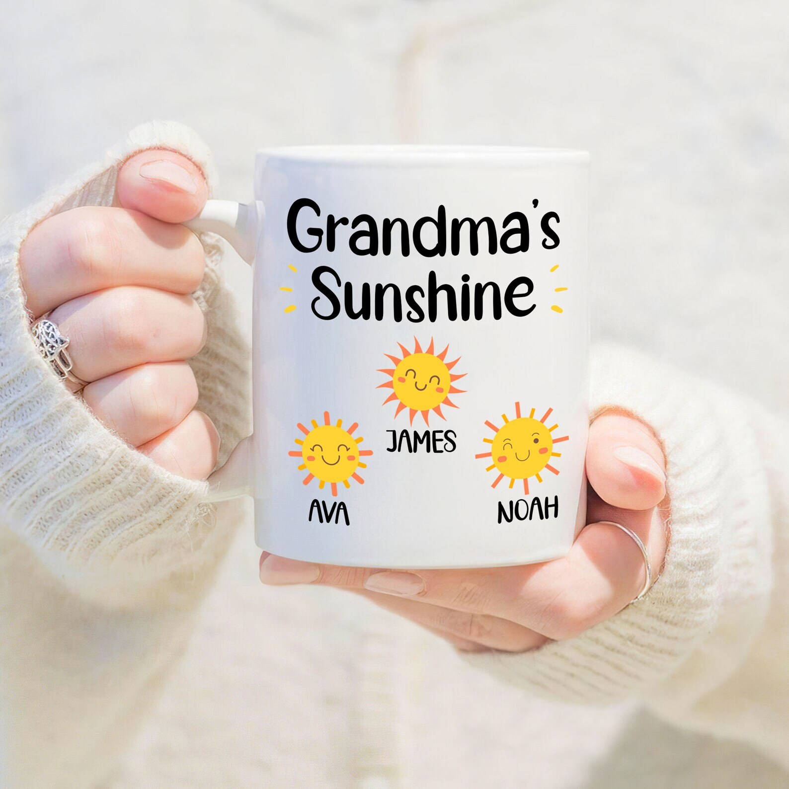 Custom Grandma Sunshine Mug - Personalized Gift for Her  