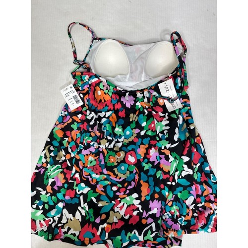 Macys Swim Solutions Floral Full Coverage Swim Dress Built-In Bra Size 8 - Picture 4 of 8