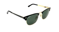 Ray Ban Sunglasses Clubmaster Metal Gold Black/Green G-15 Lenses RB3716 187 51mm