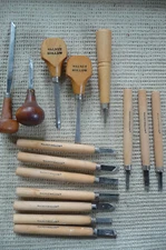 VINTAGE Lot of 15 WOOD CARVING TOOLS Gouges Chisels Knives