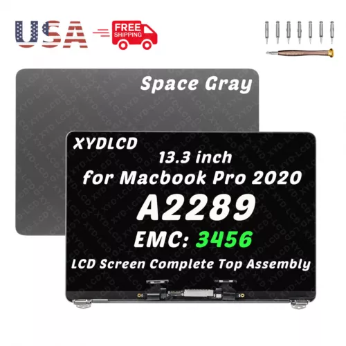 A++ MacBook Pro 13" A2289 2020 EMC 3456 Grey Retina LCD Screen Display Assembly