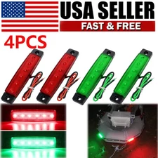 4pcs 12V Boat Navigation LED Lights Stern Lights Boats Starboard Light Green Red