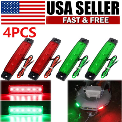 #ad #ad 4pcs 12V Boat Navigation LED Lights Stern Lights Boats Starboard Light Green Red $8.11
