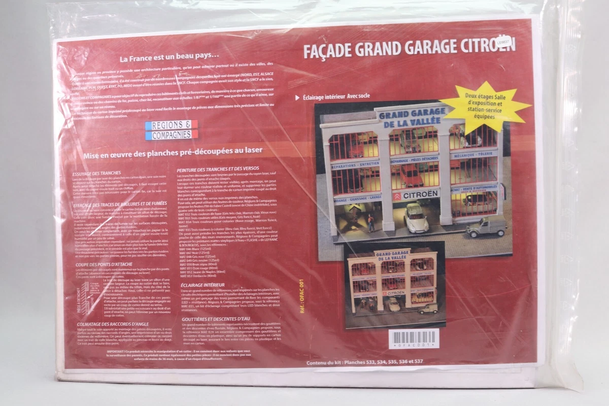 LE6637 REGIONS COMPAGNIES 0FAC001 1/43 Kit carton décoré Façade garage Citroen