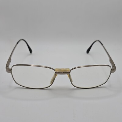 Safilo Elasta-ITALY-Eyeglasses Frame Only Men Chrome Silver Rectangle Full Rim