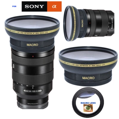 XIT FOR SONY FE 24-105MM F/4 LENS 77MM HD 16K Ultra Wide Angle Macro Fisheye Lens for Sony FE 24-105mm f/4 Lens