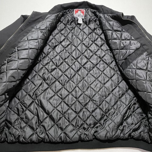 Ben Davis Jacket Mens 3XL Black Full Zip Quilted Workwear Mechanic Cholo Bomber - Picture 4 of 9