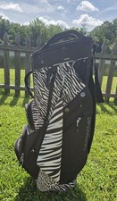 Golf Women's Ladies Cart Bag SUN MOUNTAIN DIVA 14 Way Grey Black Zebra Towel