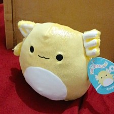 Squishmallows Treyton Axolotl Plush Doll, Yellow/White, Small 6-14 in, Washable
