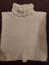 Vtg Womens 70s Ivory Lacey Look Mock Neck Turtleneck Dickey Collar Retro