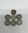 Roosevelt/Mercury Dimes Lot of 7 Various Years and Mints 90% Silver
