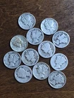 Mercury Dimes Lot of 12 $1.20 FV  90% Silver  Circulated