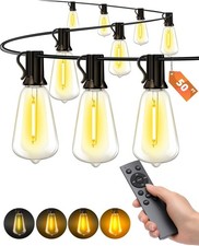 50FT Outdoor String Lights for Patio Waterproof Connectable ST38 LED Light Strin