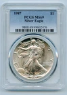 1987 American Silver Eagle 1 OZ PCGS MS69