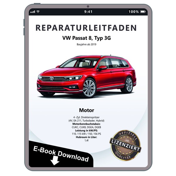 VW Passat 8 3G Ab 2019 4-Zyl. Benzinmotor 150-156 PS Werkstatthandbuch PDF Datei-image