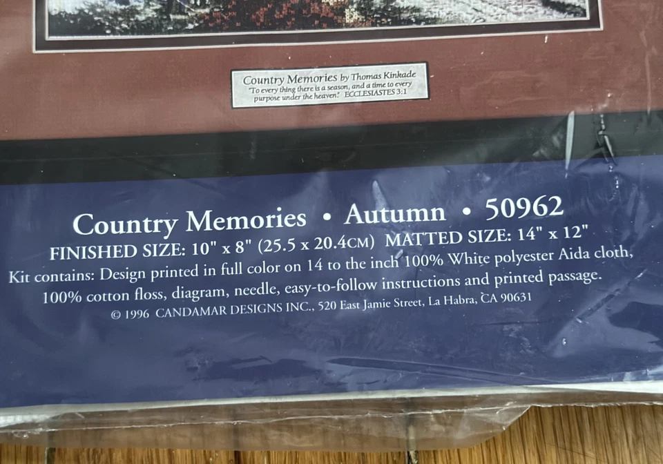 Candamar Designs Thomas Kinkade Embellished Cross Stitch Country Memories #50962 - Image 3 of 4