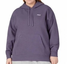 Fila Ladies' Fleece Hoodie Pullover Soft Brushed Fleece, Graystone XL