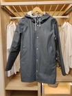 STUTTERHEIM SWEDEN RAIN COAT JACKET SIZE MEDIUM GREY UNLINED HOODED WATERPROOF