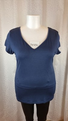 Rainbow Damen Bluse Größe 48/50 Neu Kurze Ärmel Blau V-Ausschnitt Art  24/891