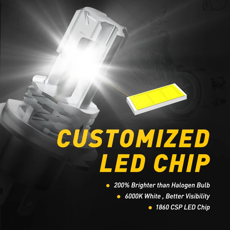 Faro LED H4 9003 para motocicleta bombilla de haz alto/bajo súper brillante 6500K Foto 2 de 4