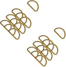 20pcs 3/4" 20mm D Rings Welded Strong Metal Bronze Semi-Circular D Ring for Pet