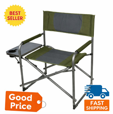 Oversized Director Chair with Side Table Outdoor Adult Green