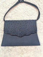 Le Regale Ltd Vintage Blue Beaded Evening Clutch w Shoulder Strap