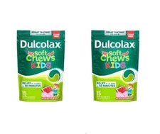 Dulcolax Kids Soft Chews Laxative Watermelon 15 Count 2 Pack EXP 08/2026